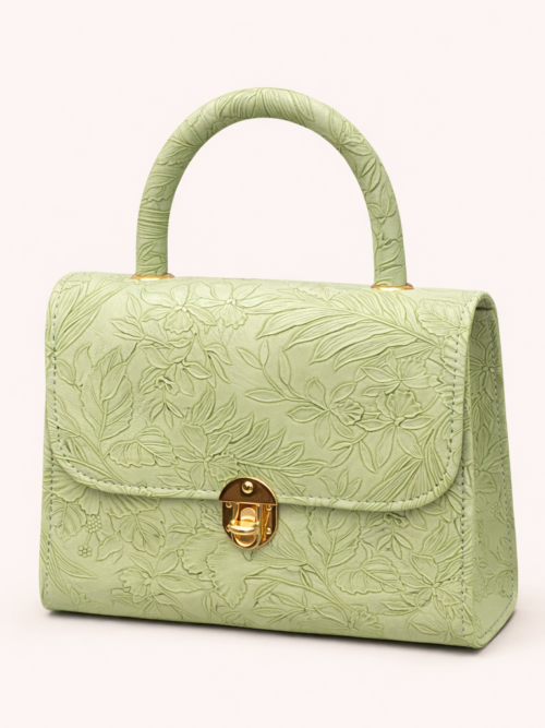 Blush Bloom Satchel Handbag for Women - Green