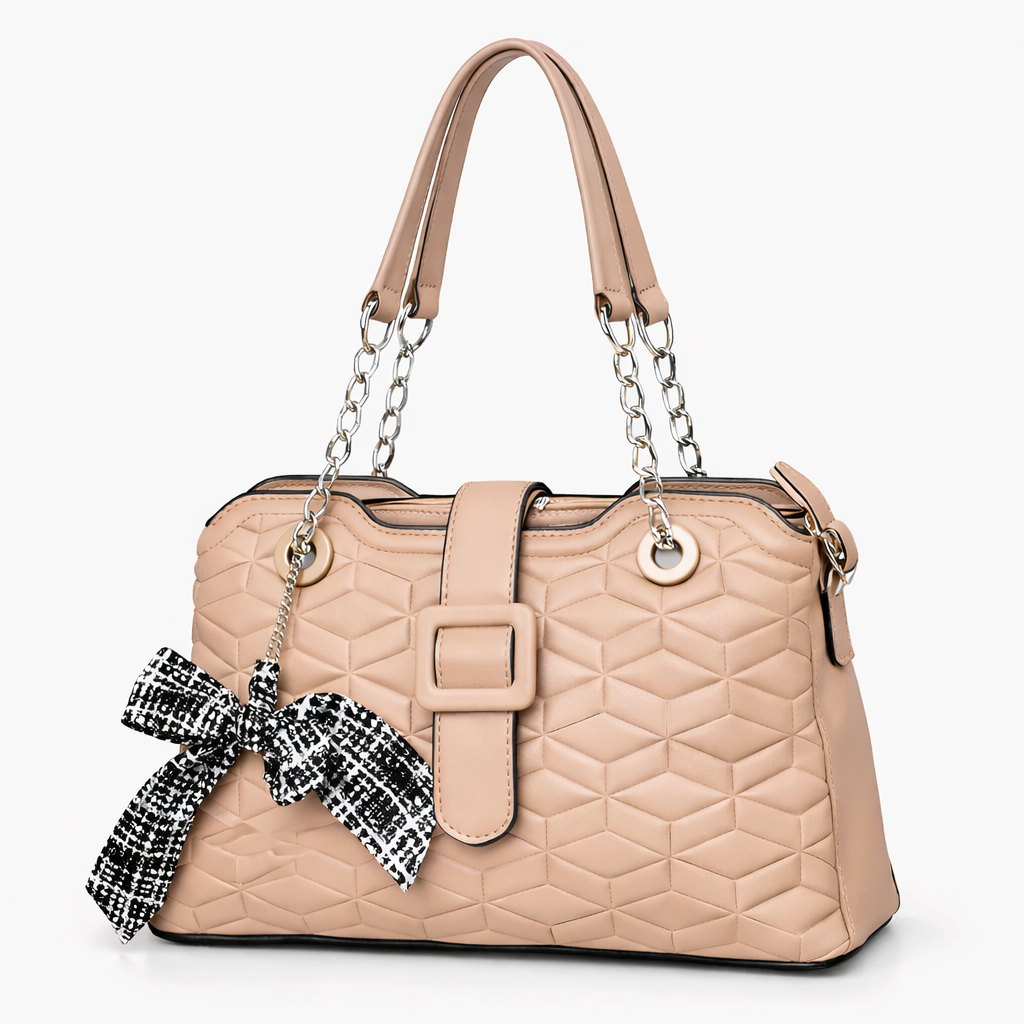 Luxury Geometric Quilted Handbag Coffee